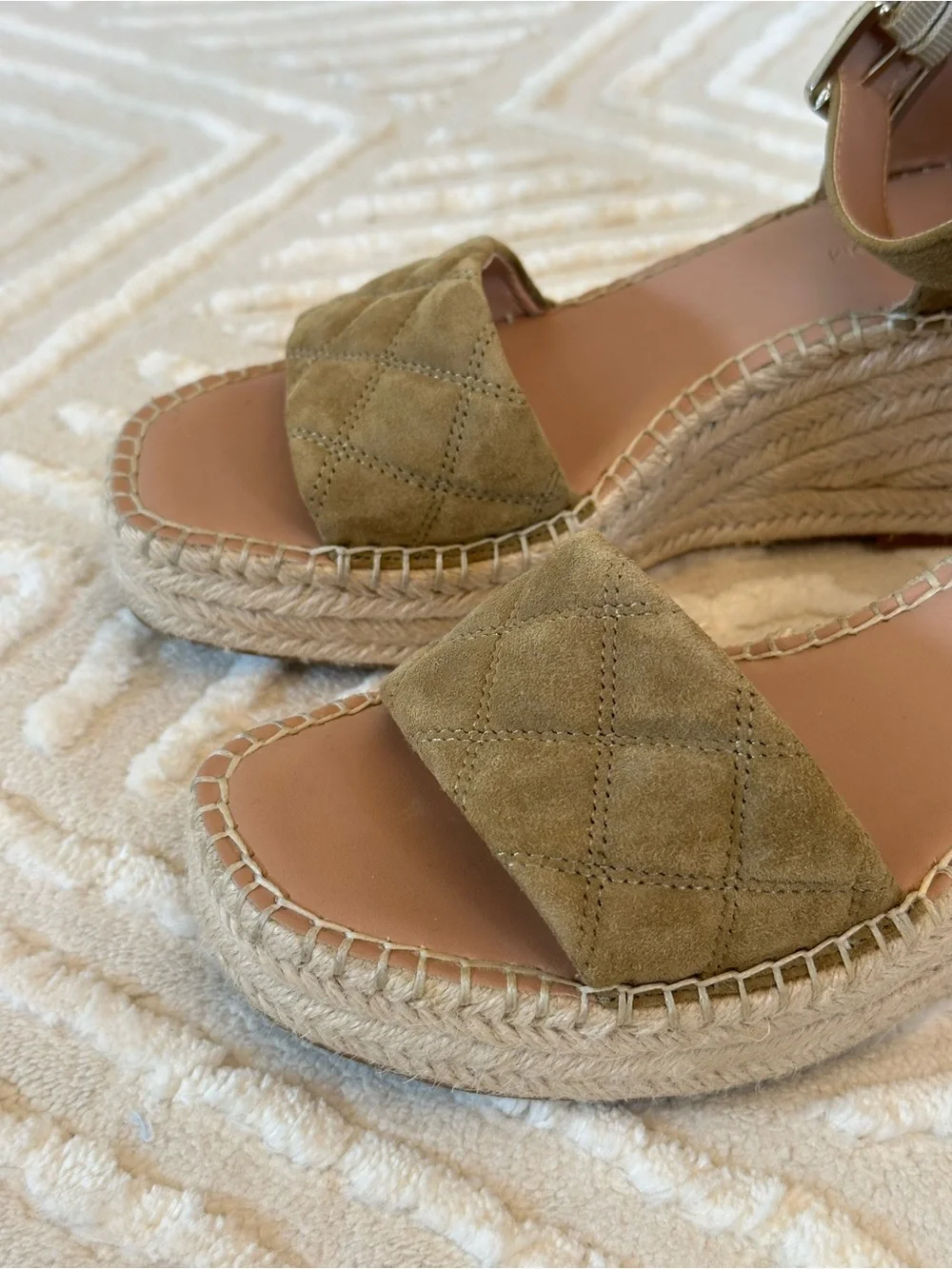 Nordstrom Carmen Olive Green Espadrille Wedge Sandals Boho Coastal Resort Size 6